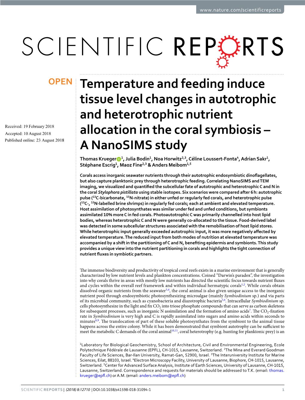 Temperature and Feeding Induce Tissue Level Changes in Autotrophic