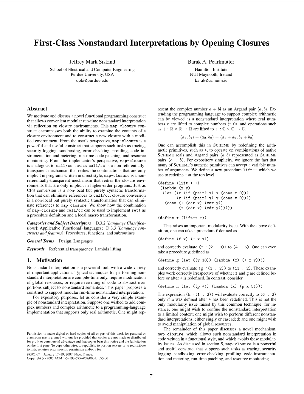 First-Class Nonstandard Interpretations by Opening Closures