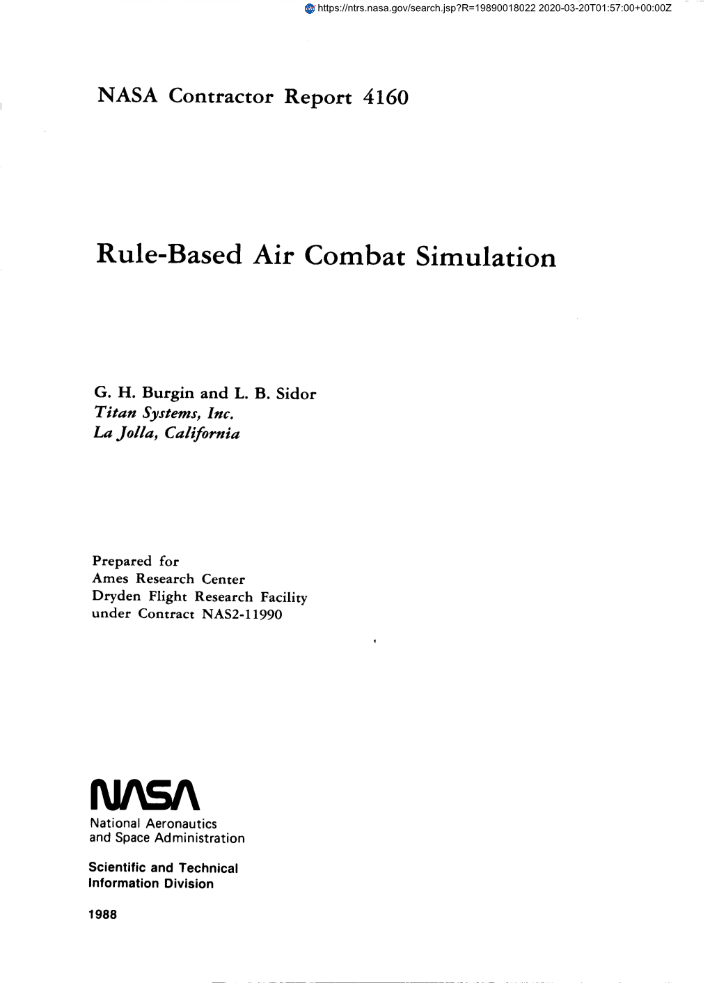 Rule-Based Air Combat Simulation