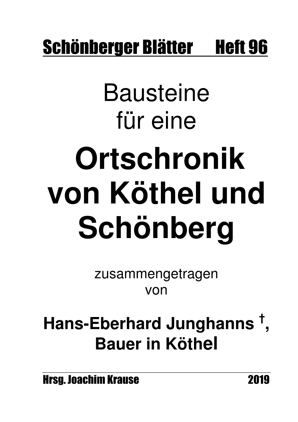 Ortschronik Von Köthel Und Schönberg