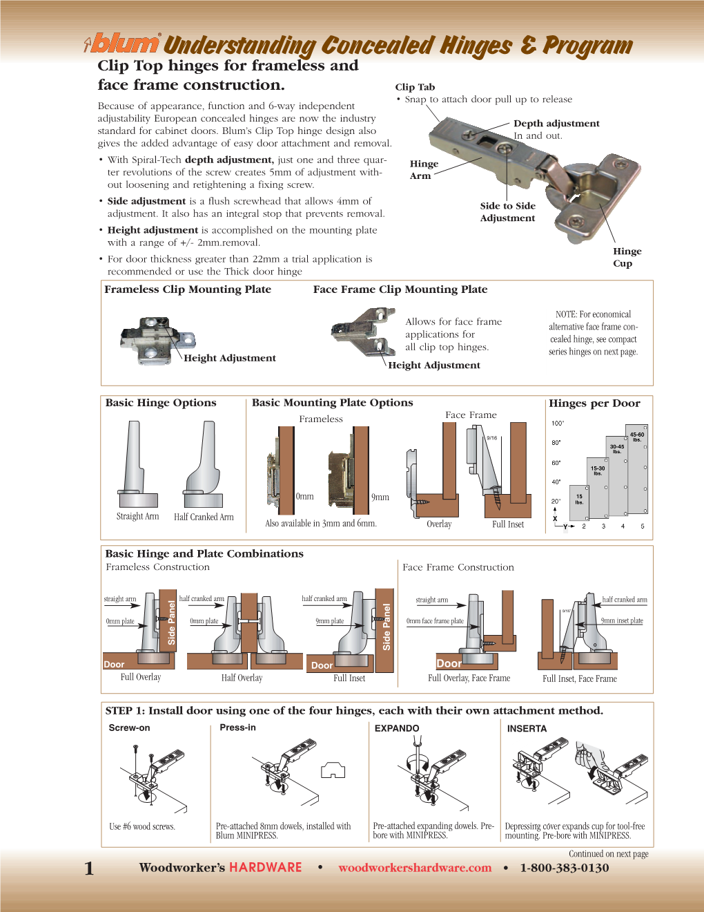 Understanding Concealed Hinges & Program