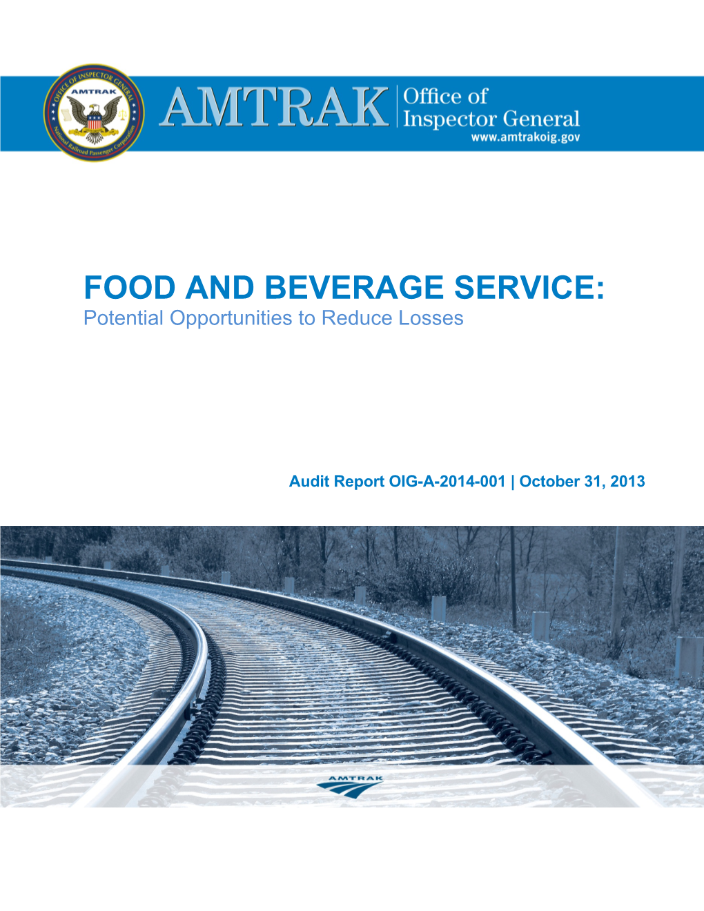 FOOD and BEVERAGE SERVICE: Potential Opportunities to Reduce Losses