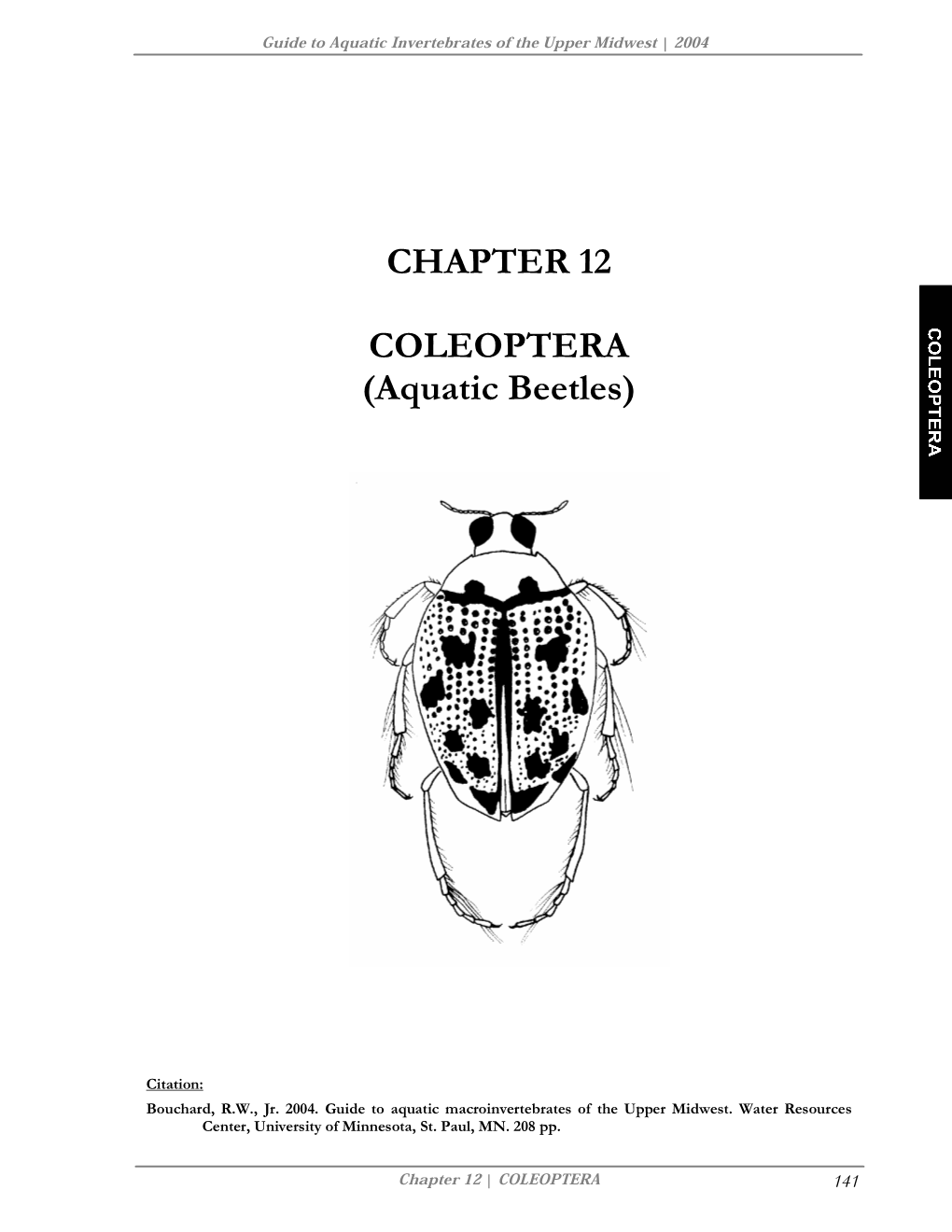 CHAPTER 12 COLEOPTERA (Aquatic Beetles)