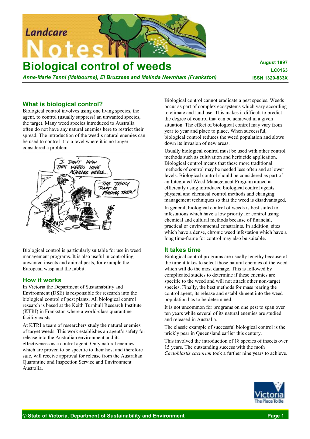 Biological Control of Weeds (DPI Vic)