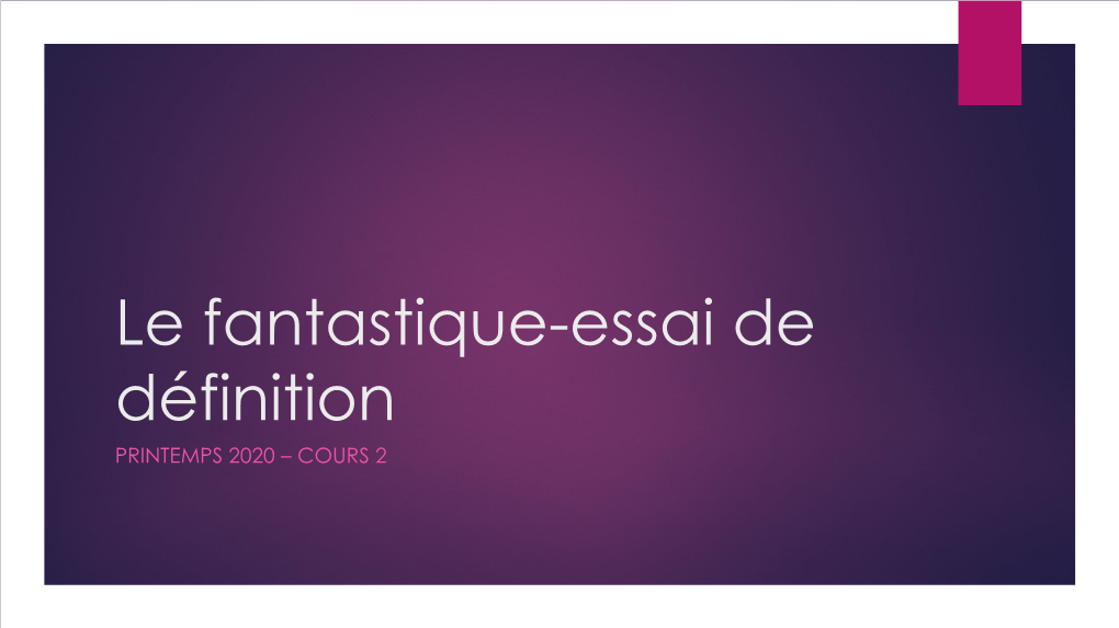 Le Fantastique-Essai De Définition PRINTEMPS 2020 – COURS 2 Le Cauchemar, Johann Heinrich Füssli