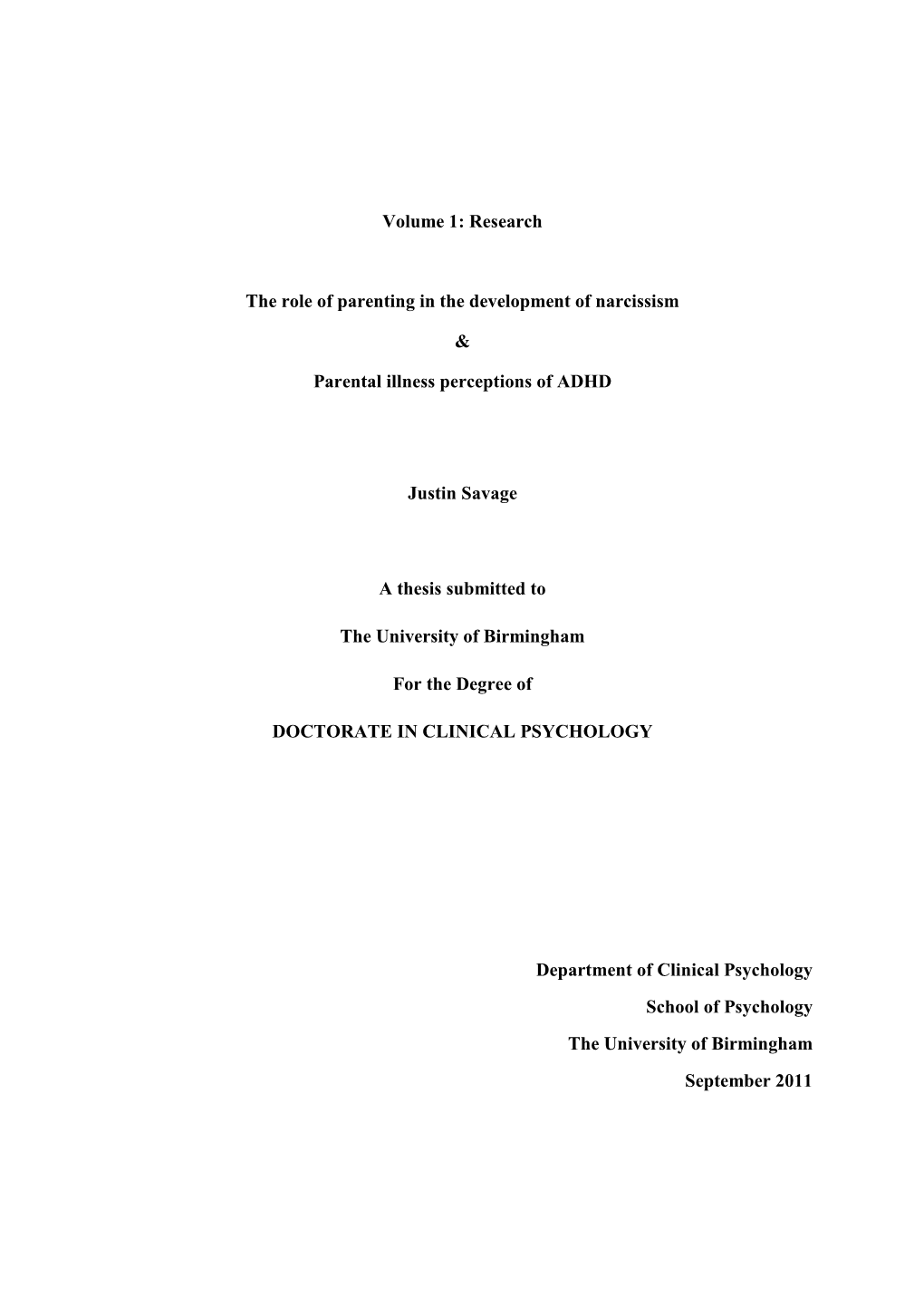 The Role of Parenting and Overindulgence in the Development of Narcissism: a Review of the Literature