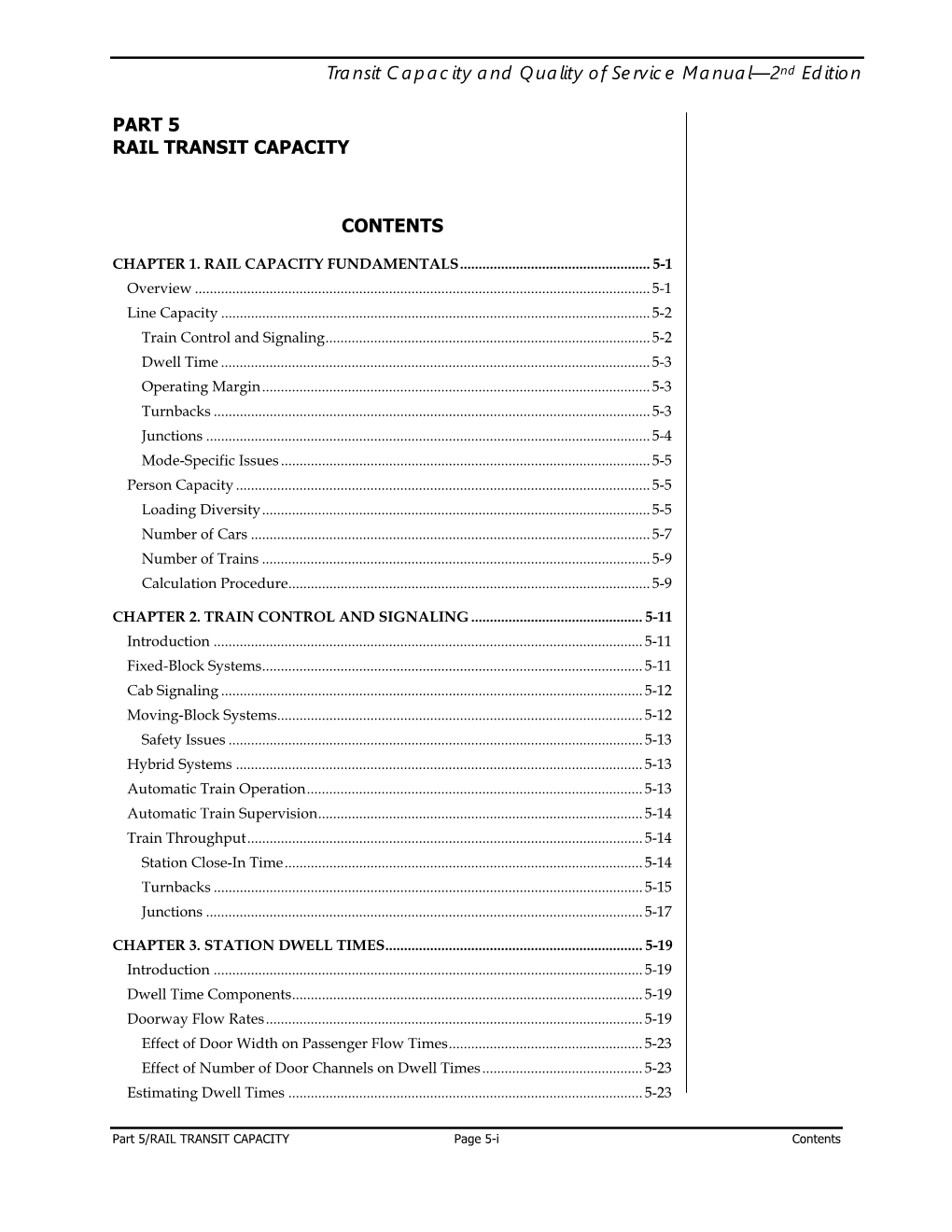 Transit Capacity and Quality of Service Manual—2Nd Edition PART