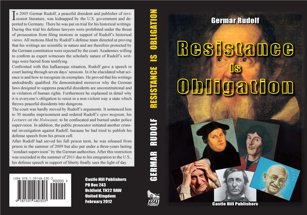 Germar Rudolf, Resistance Is Obligatory (2012; PDF-Datei, 6
