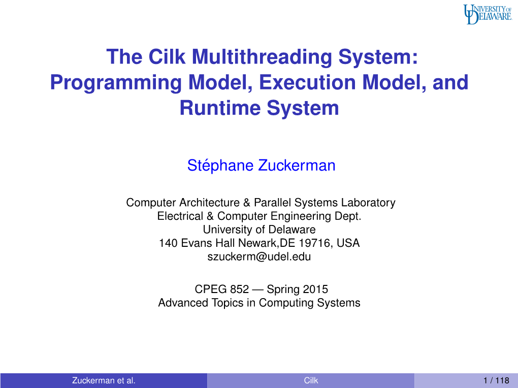 The Cilk Multithreading System: Programming Model, Execution Model, and Runtime System