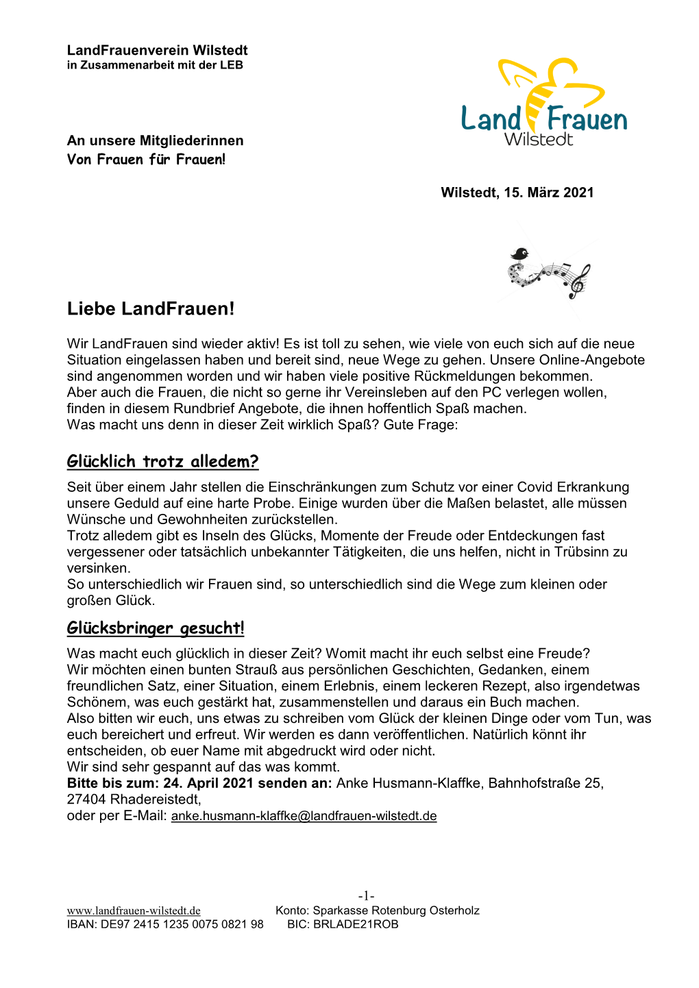 Rundbrief März 2021