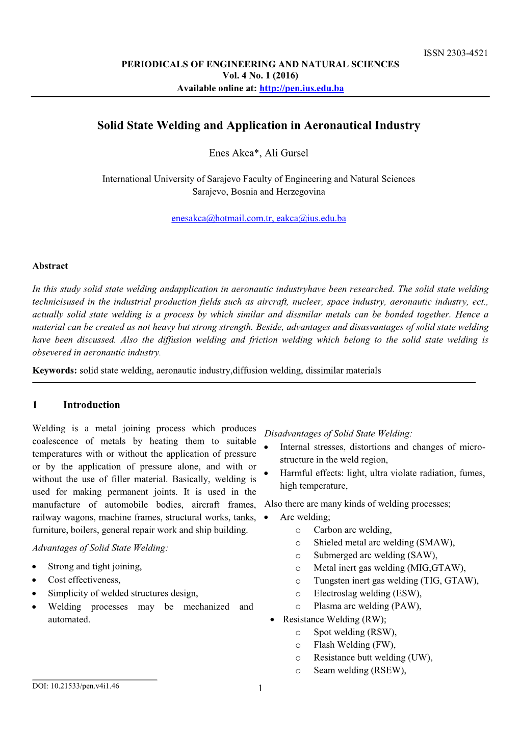 Solid State Welding and Application in Aeronautical Industry