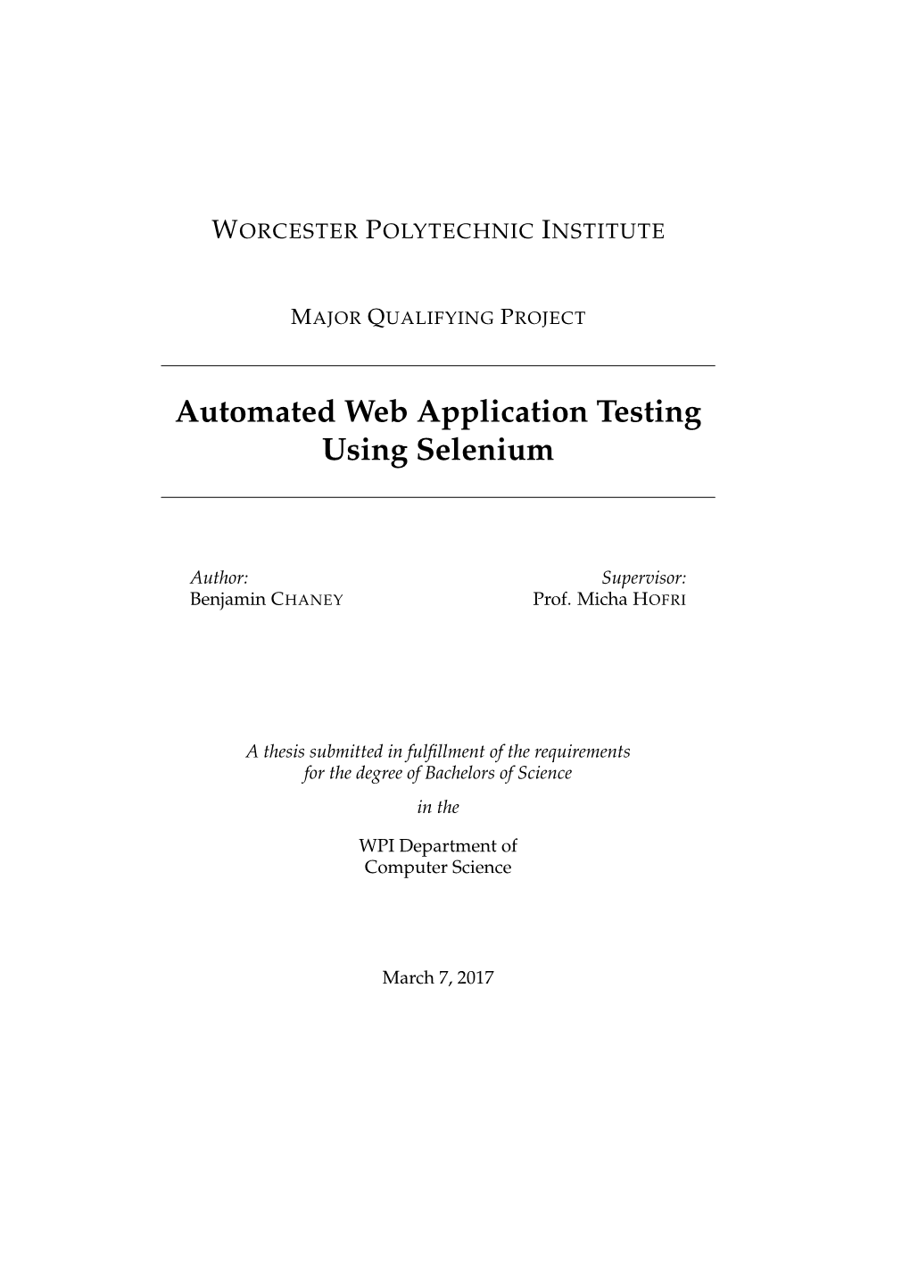 Automated Web Application Testing Using Selenium