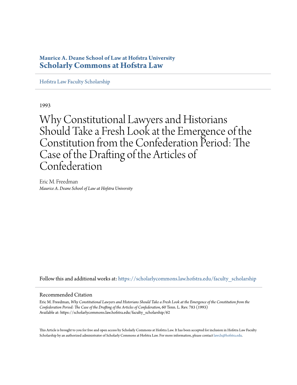 Why Constitutional Lawyers and Historians Should Take a Fresh