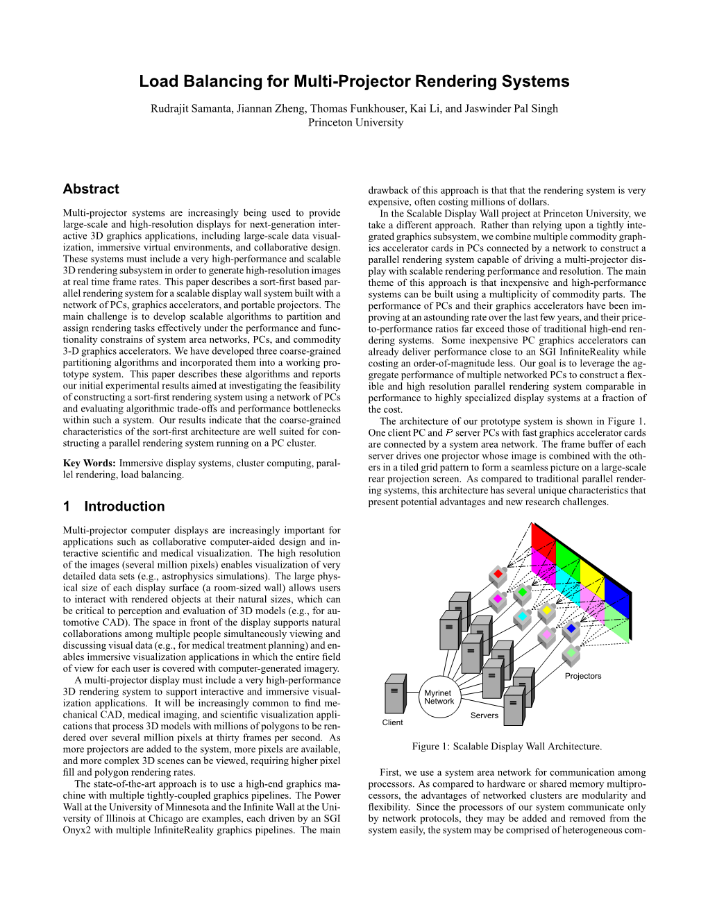 Load Balancing for Multi-Projector Rendering Systems