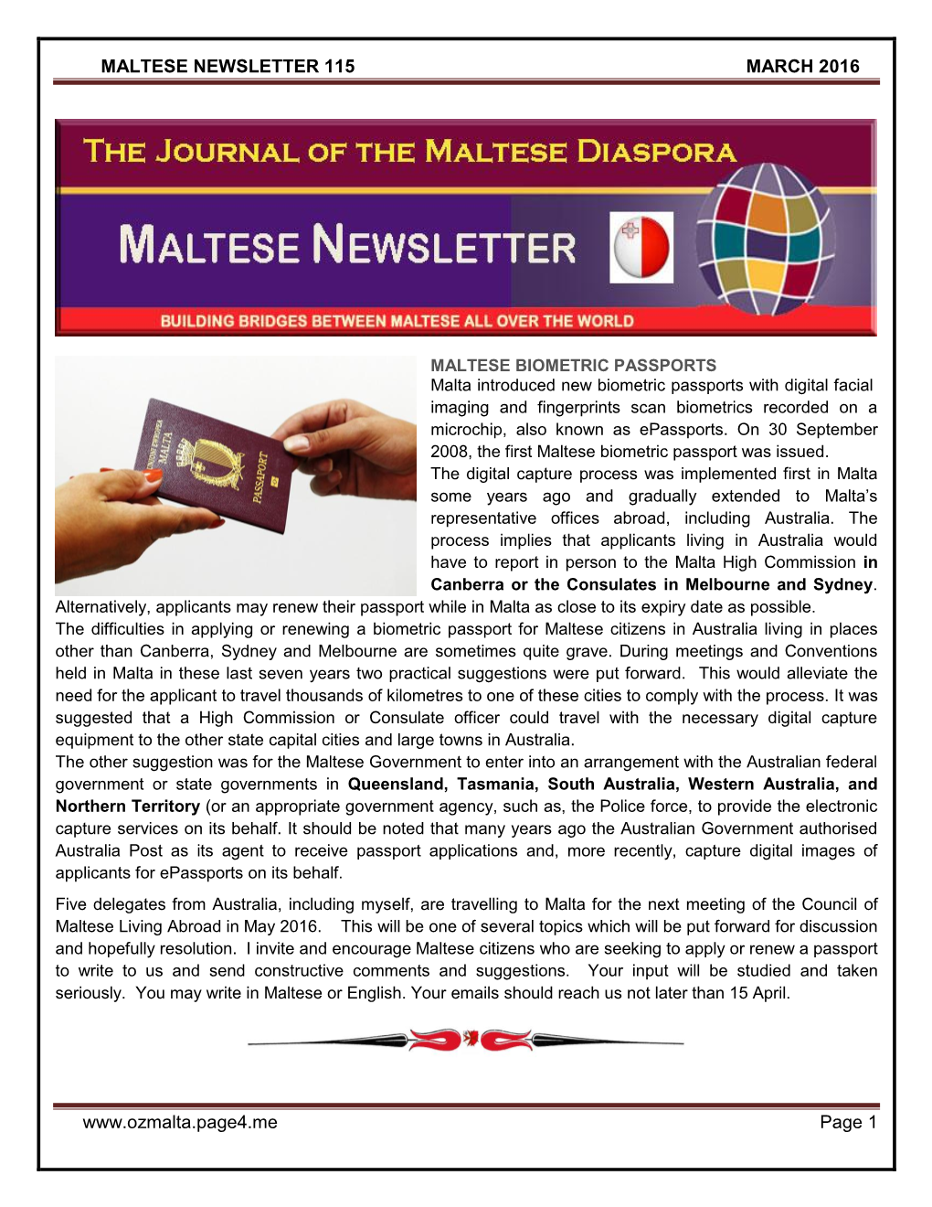 Newsletter 115 March 2016