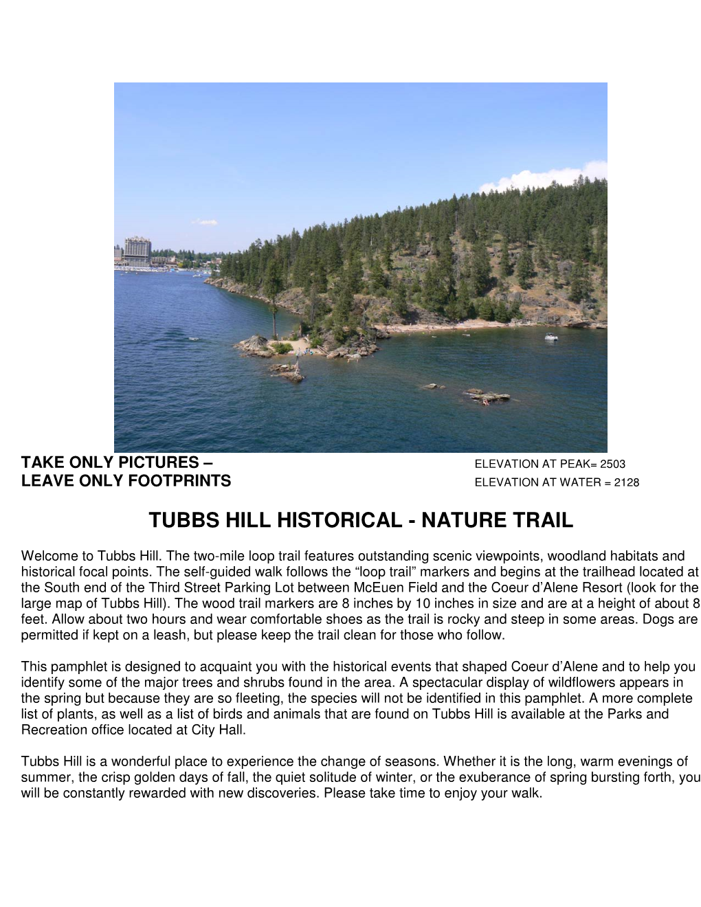 Tubbs Hill Historical - Nature Trail