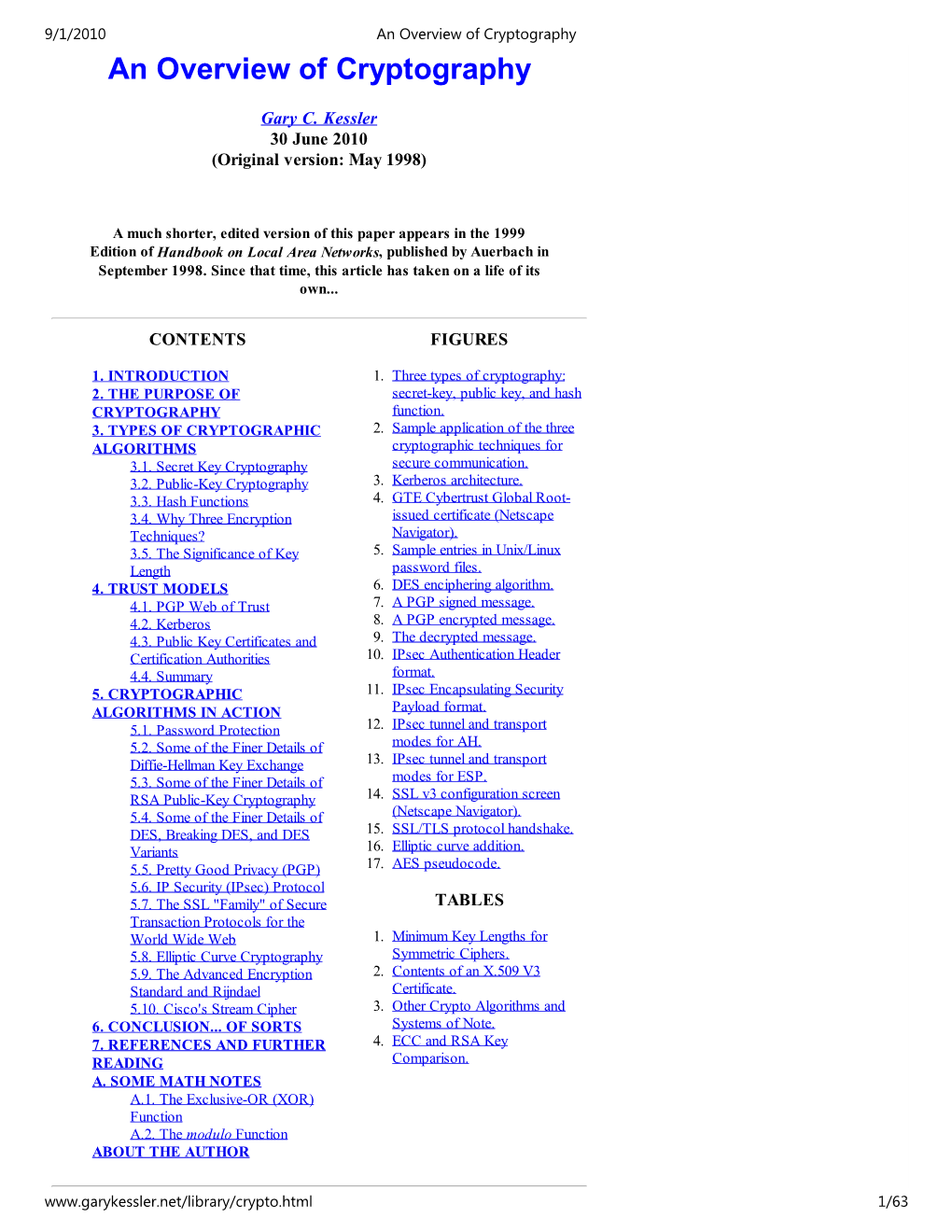 An Overview of Cryptography an Overview of Cryptography