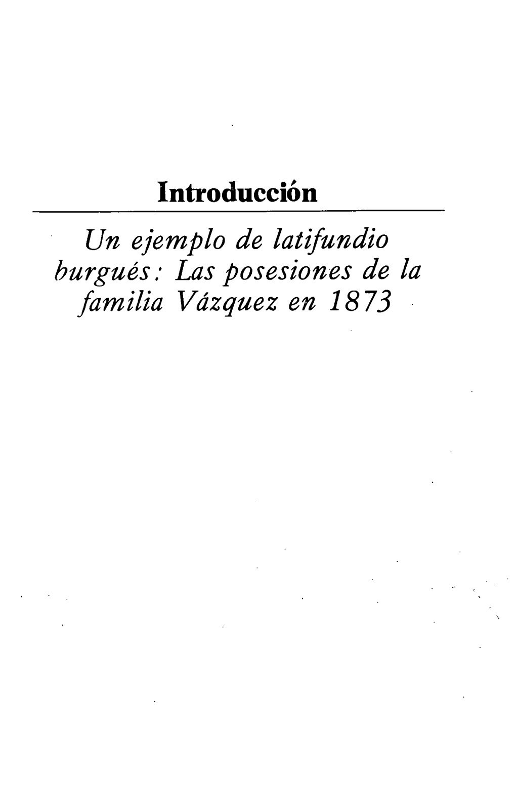 Las Posesiones De La Familia Vázquez En 1873