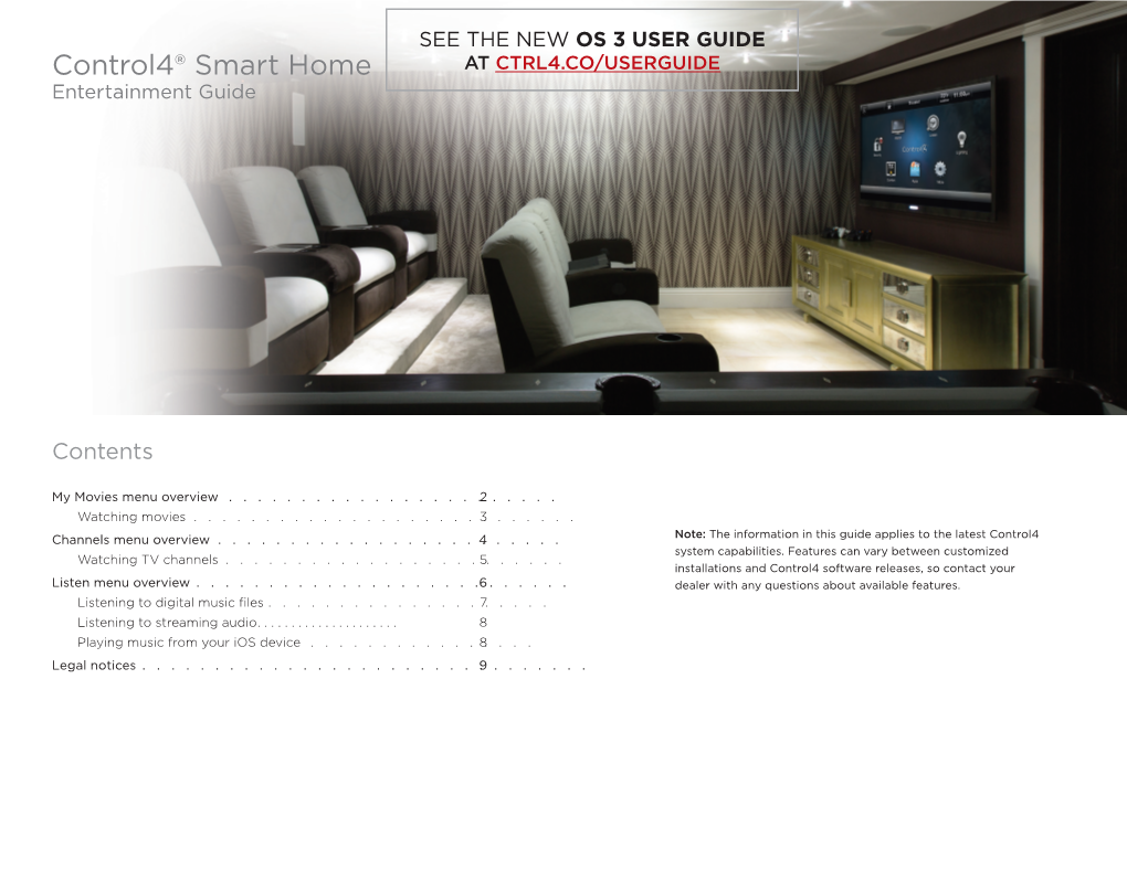 Control4® Smart Home Entertainment Guide