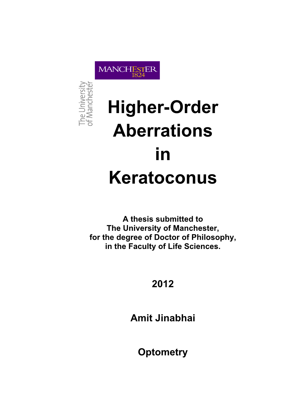 Higher-Order Aberrations in Keratoconus