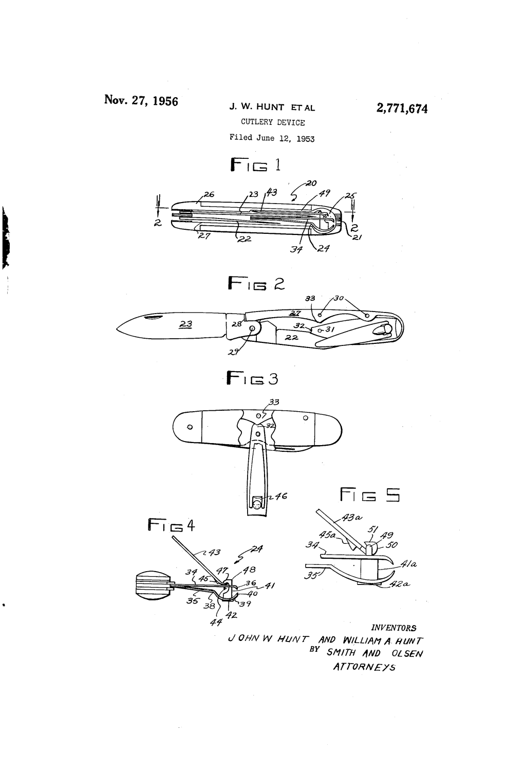 OA/W W A/L/W7 AWD WILL/AM M A7t/W7 by SM/TH MWD OZ SAW A77 OAMAXS 2,771,674 United States Patent Office Patented Nov