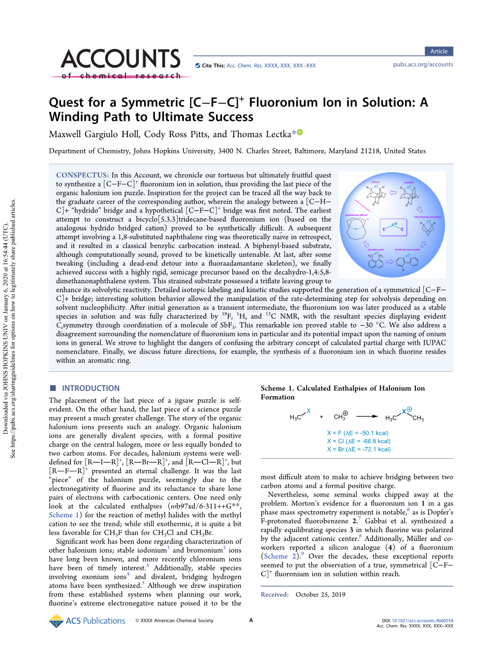 Fluoronium Ion in Solution