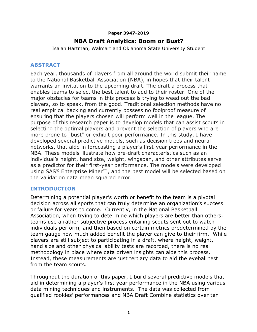 NBA Draft Analytics: Boom Or Bust? Isaiah Hartman, Walmart and Oklahoma State University Student