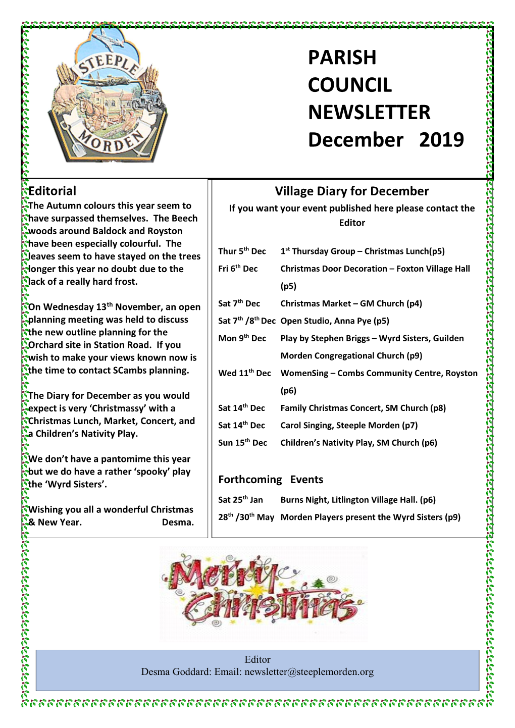 PARISH COUNCIL NEWSLETTER December 2019