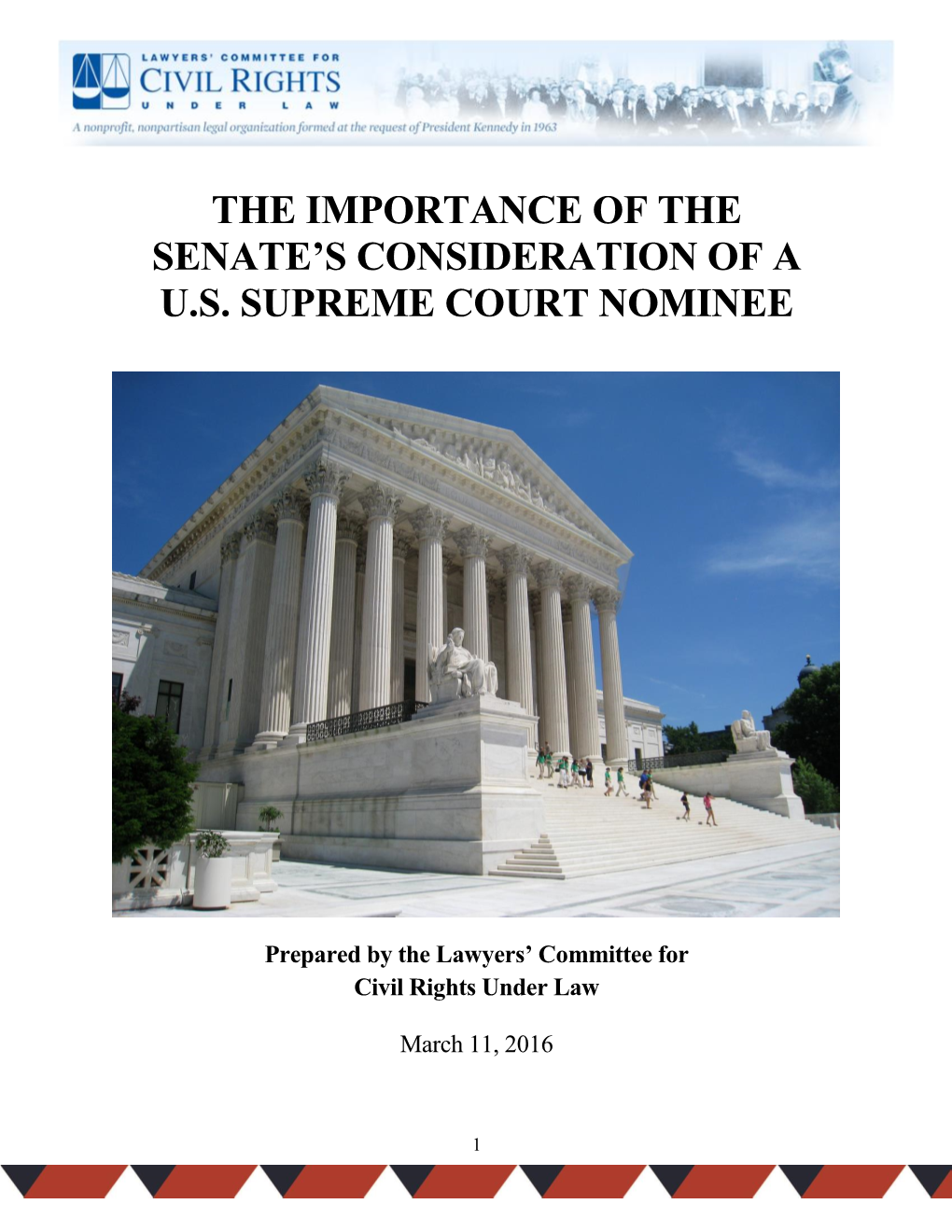 The Importance of the Senate's Consideration of a U.S. Supreme Court Nominee
