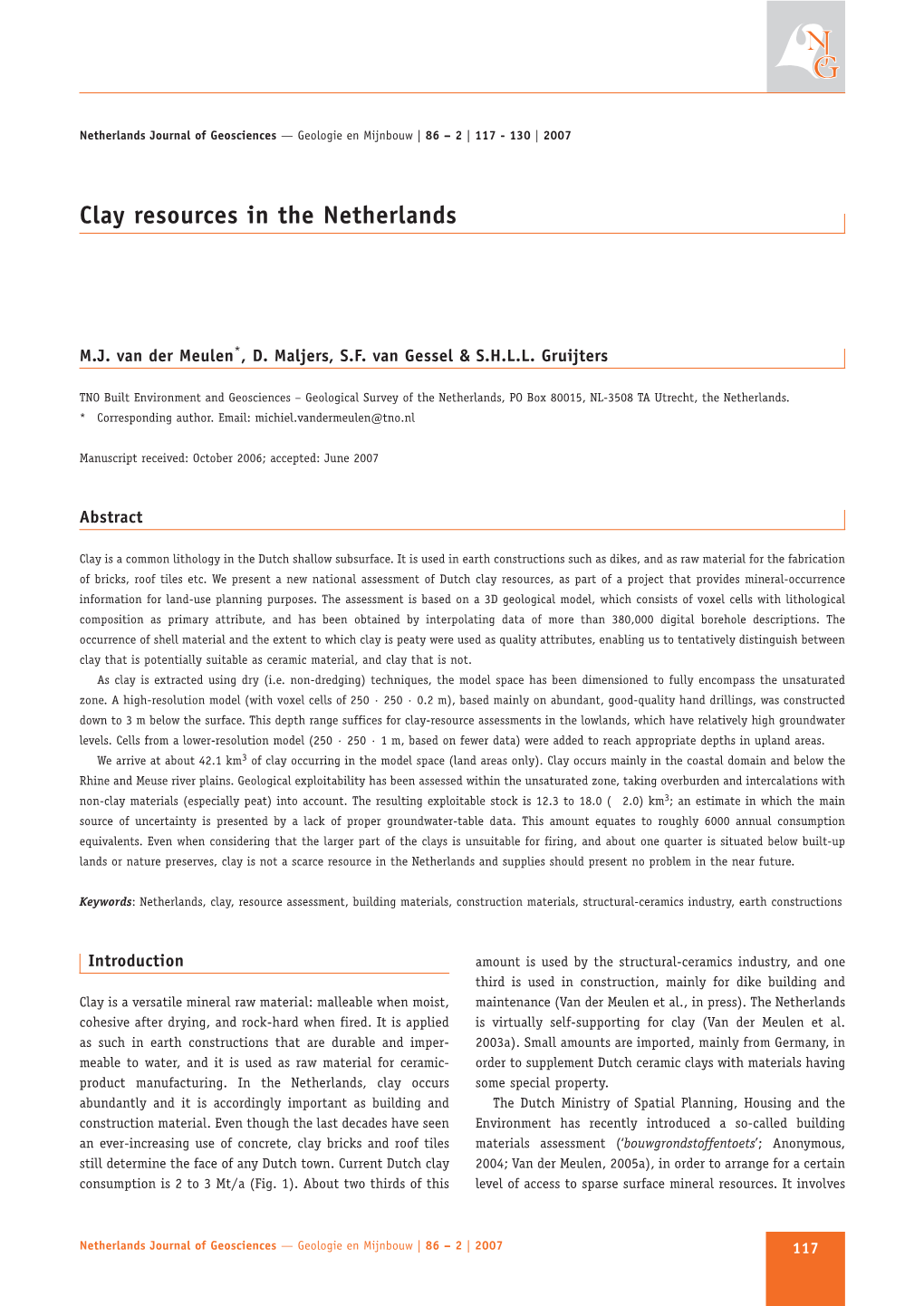 Clay Resources in the Netherlands