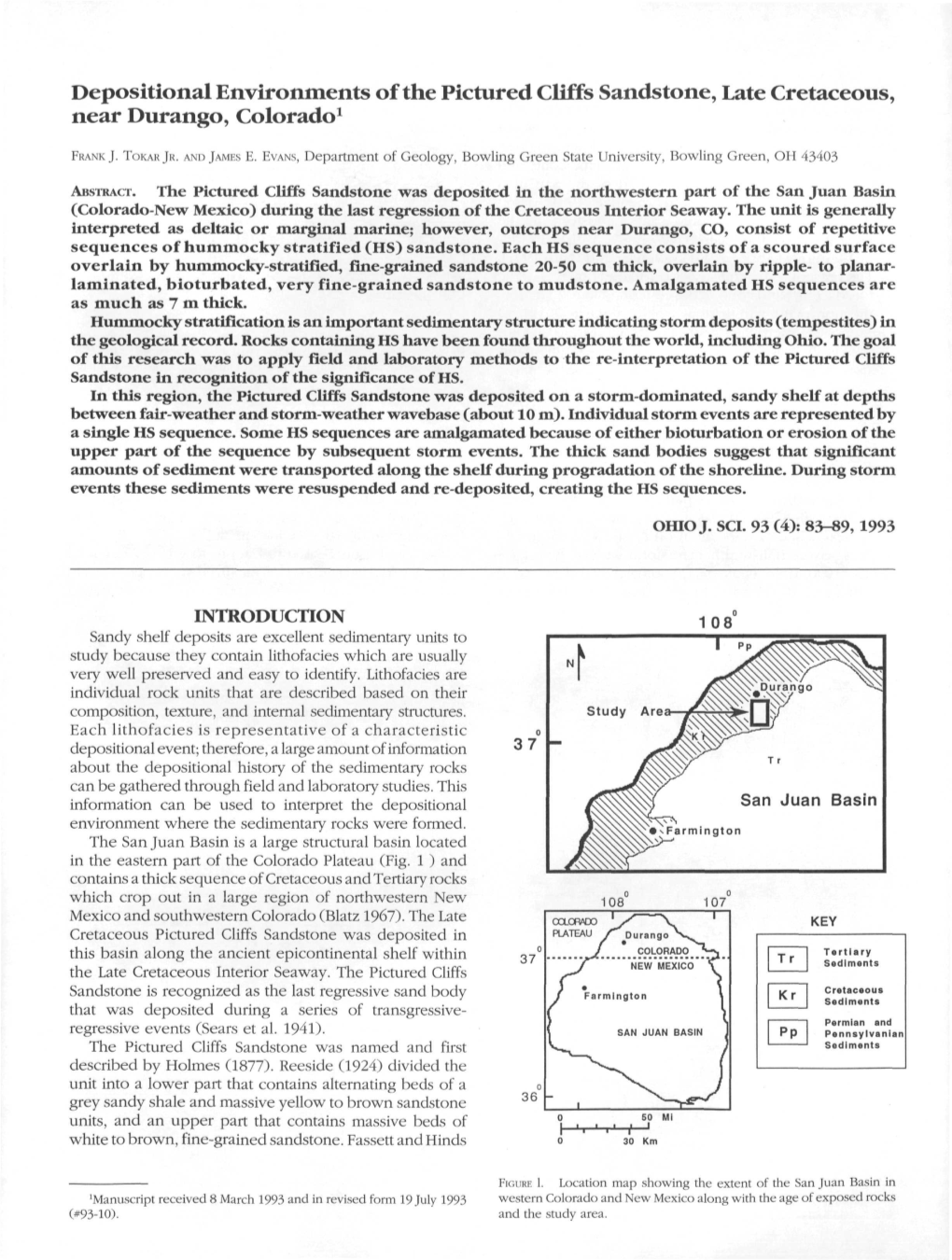 Depositional Environments of the Pictured Cliffs Sandstone, Late Cretaceous, Near Durango, Colorado1