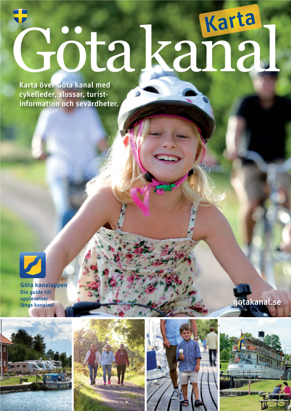 Karta Över Göta Kanal Med Cykelleder, Slussar, Turist- Information Och Sevärdheter
