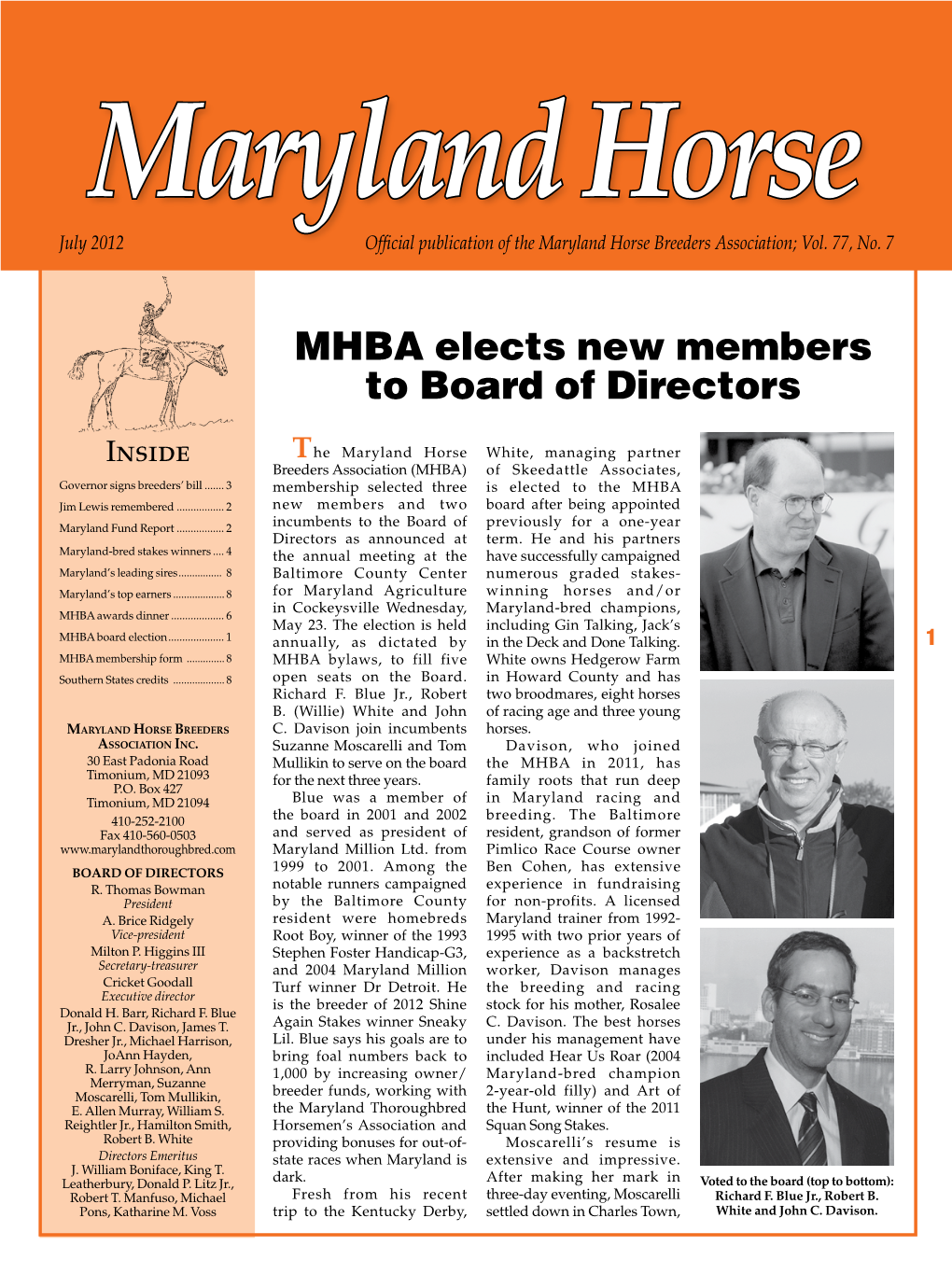 MHBA Elects New Members to Board of Directors