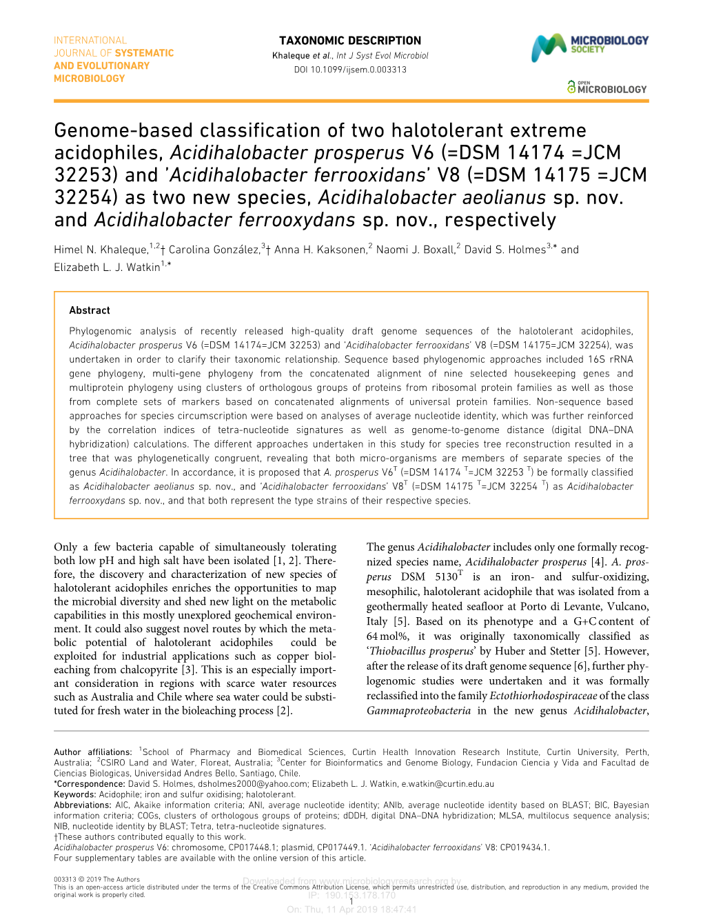 Genome-Based Classification of Two