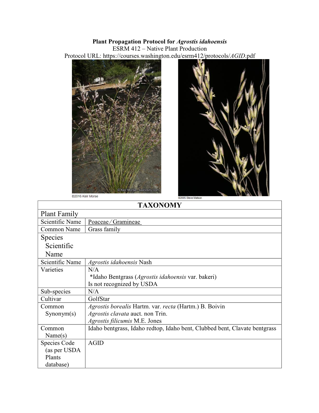 Draft Plant Propagation Protocol