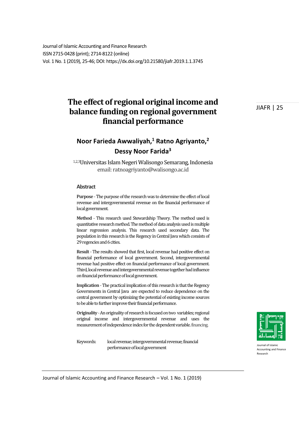 The Effect of Regional Original Income and Balance Funding on Regional