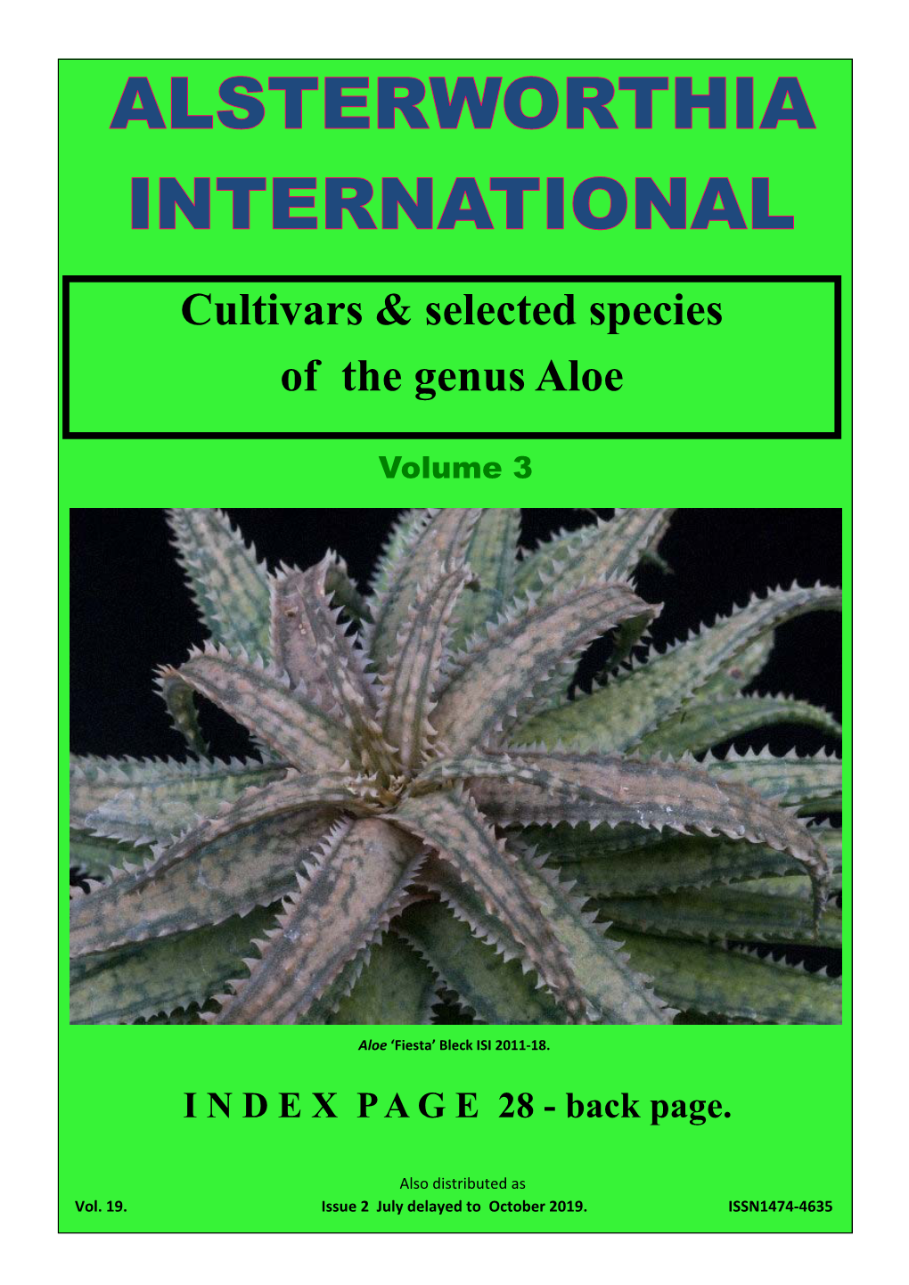 Hybrids and Cultivars of the Succulent Asphodelaceae Volume 3
