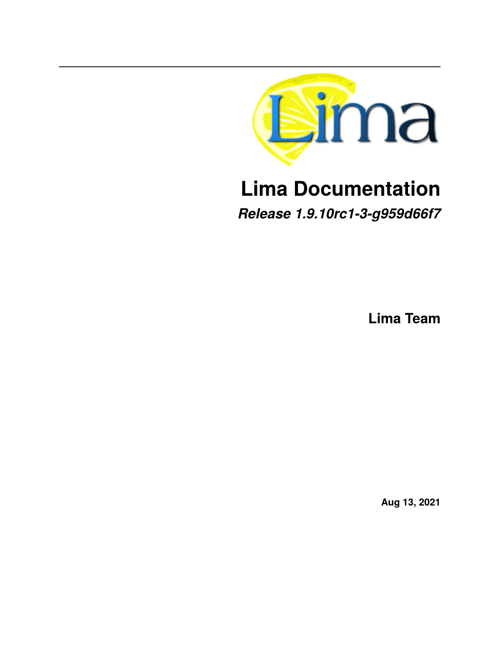 Lima Documentation Release 1.9.10Rc1-3-G959d66f7