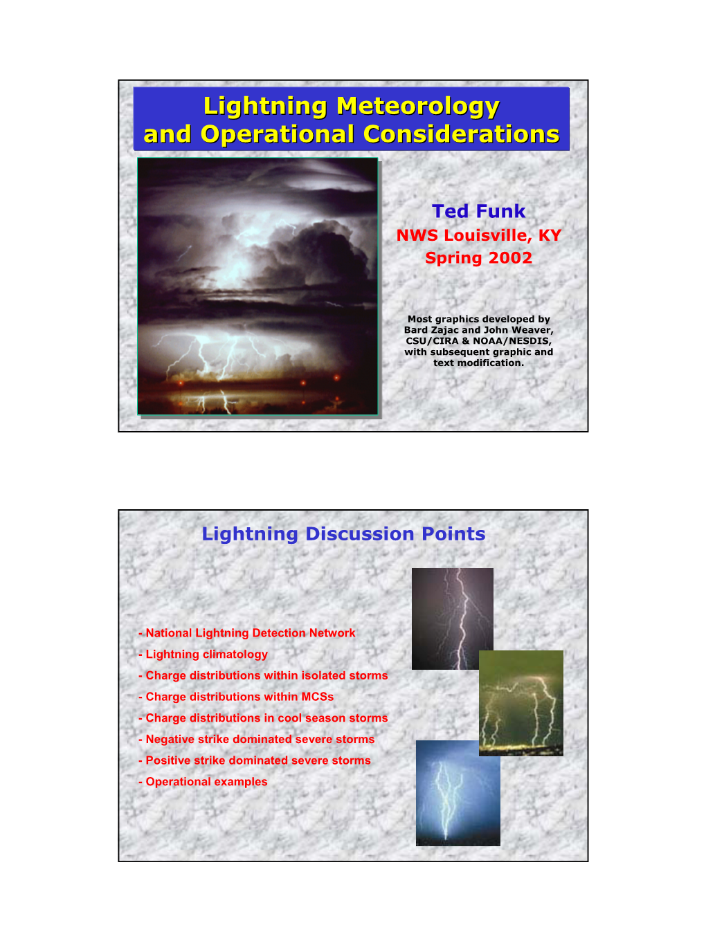 Lightning Meteorology and Operational Considerations