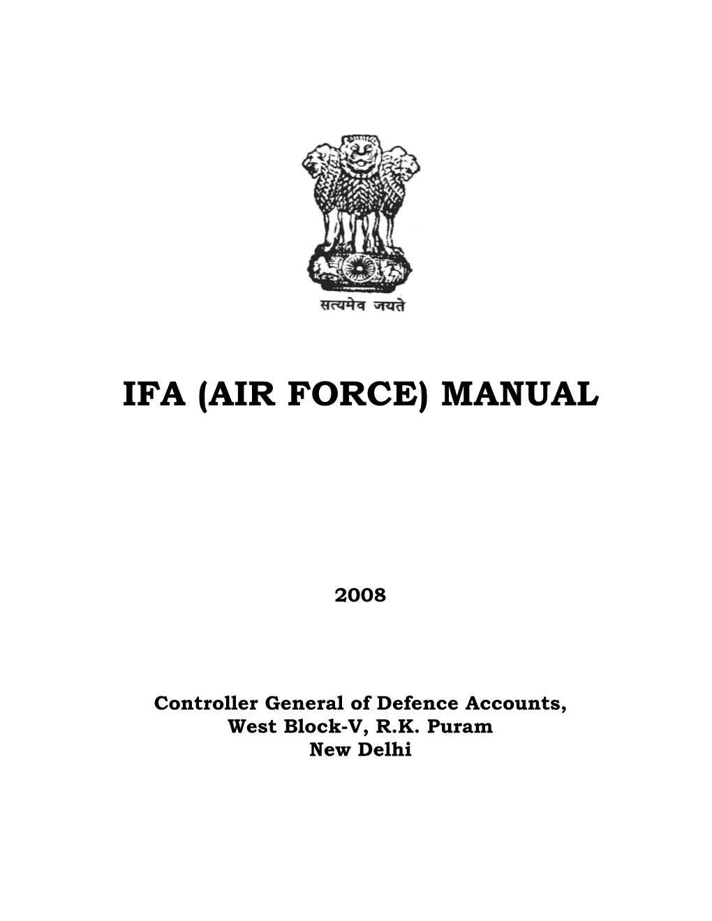 Ifa (Air Force) Manual � � � � � � � � � � � 2008