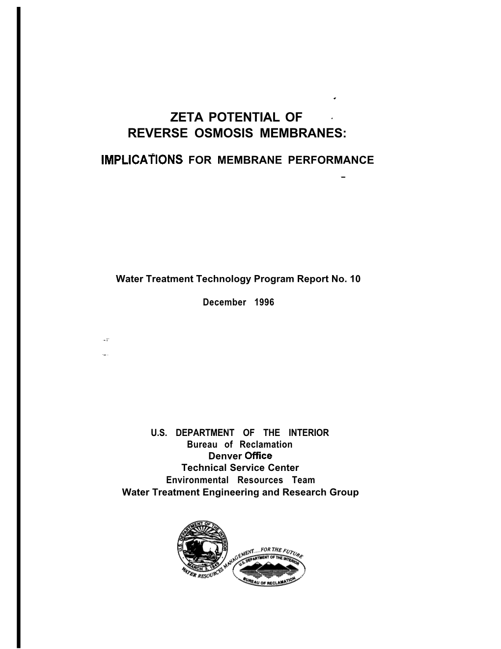 Zeta Potential for Reverse Osmosis Membranes