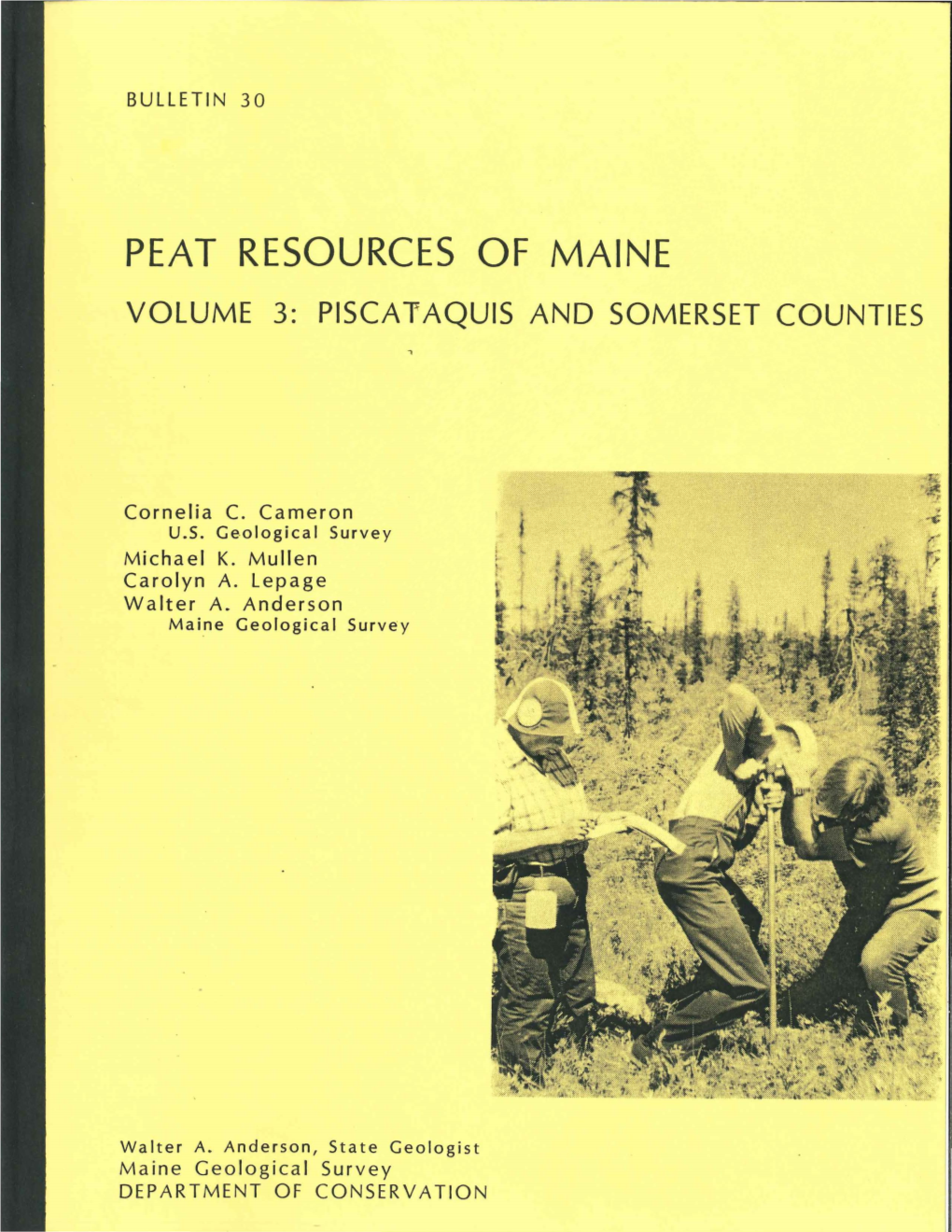 Peat Resources of Maine Volume 3: Pisca I Aquis and Somerset Counties