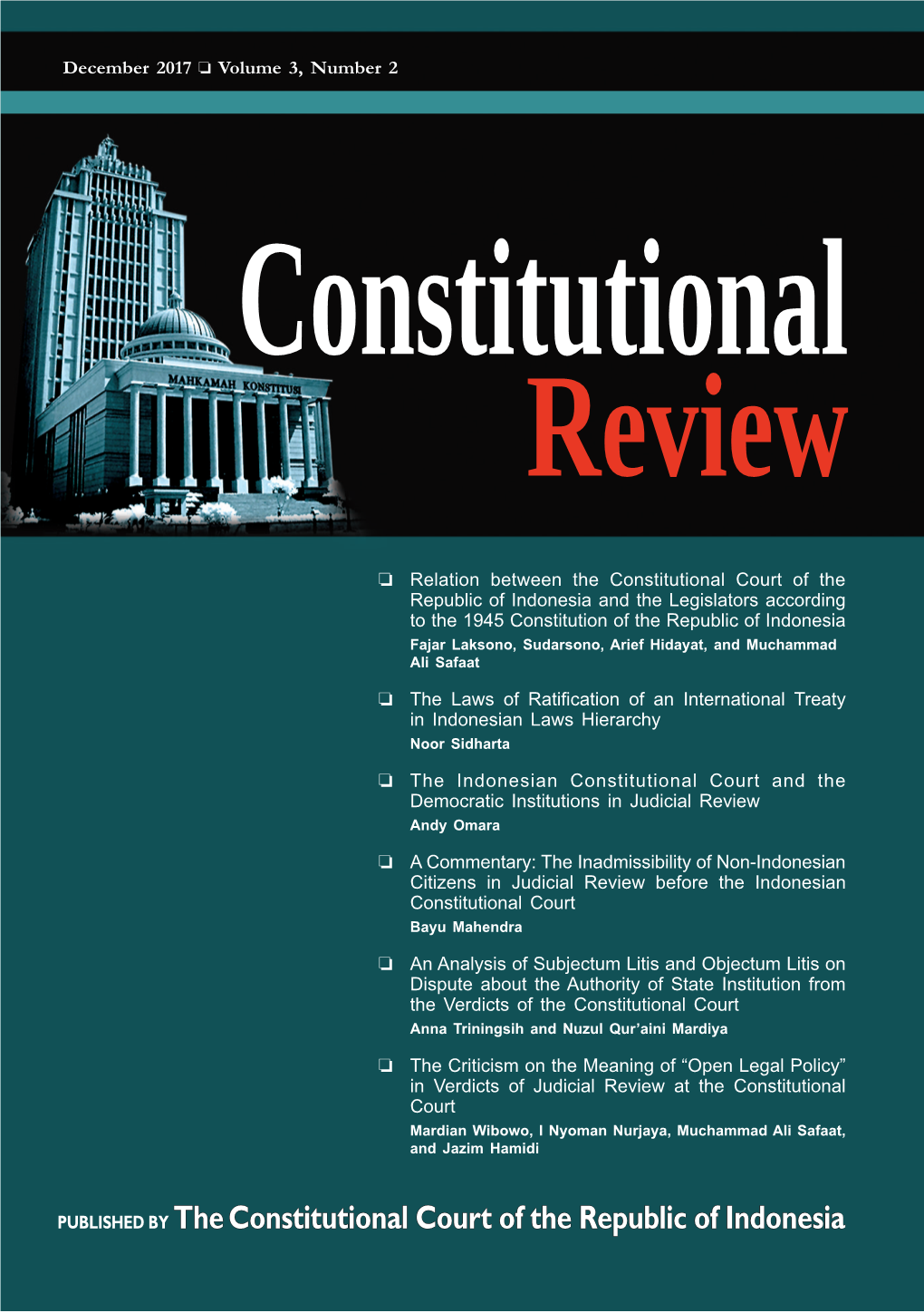 PUBLISHED by Theconstitutional Court of the Republic of Indonesia