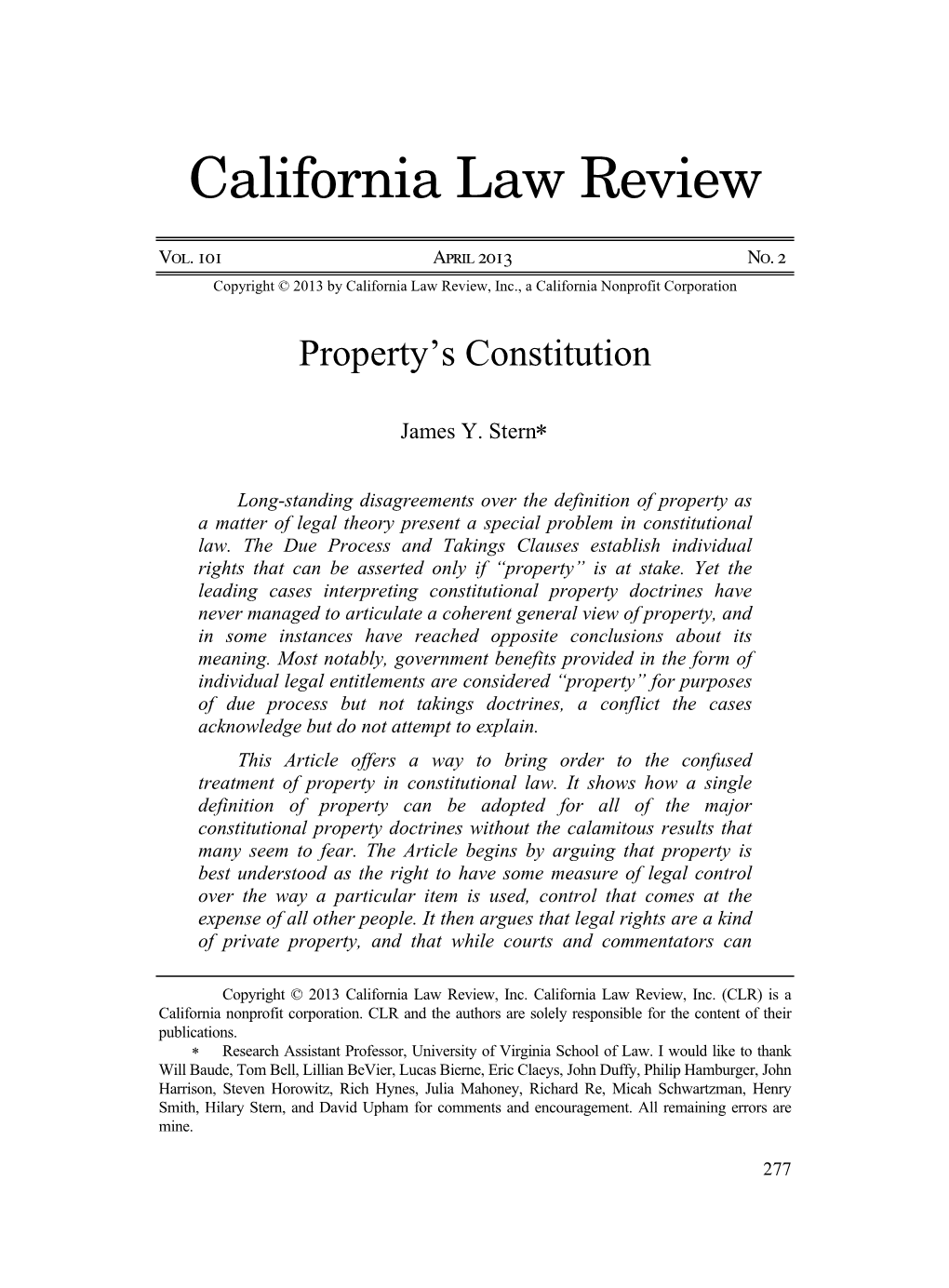 Property's Constitution