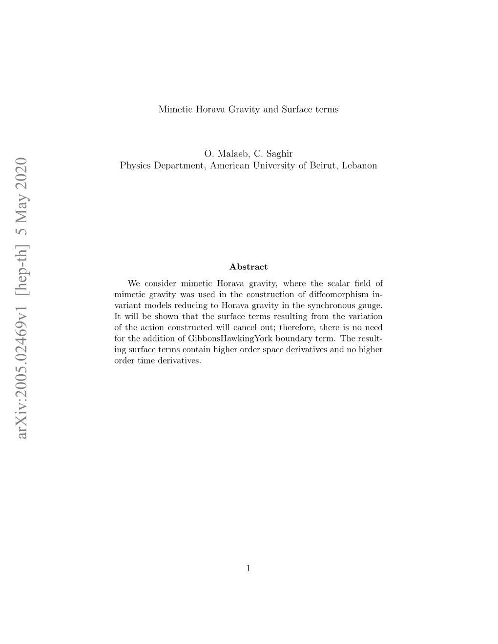 Mimetic Horava Gravity and Surface Terms