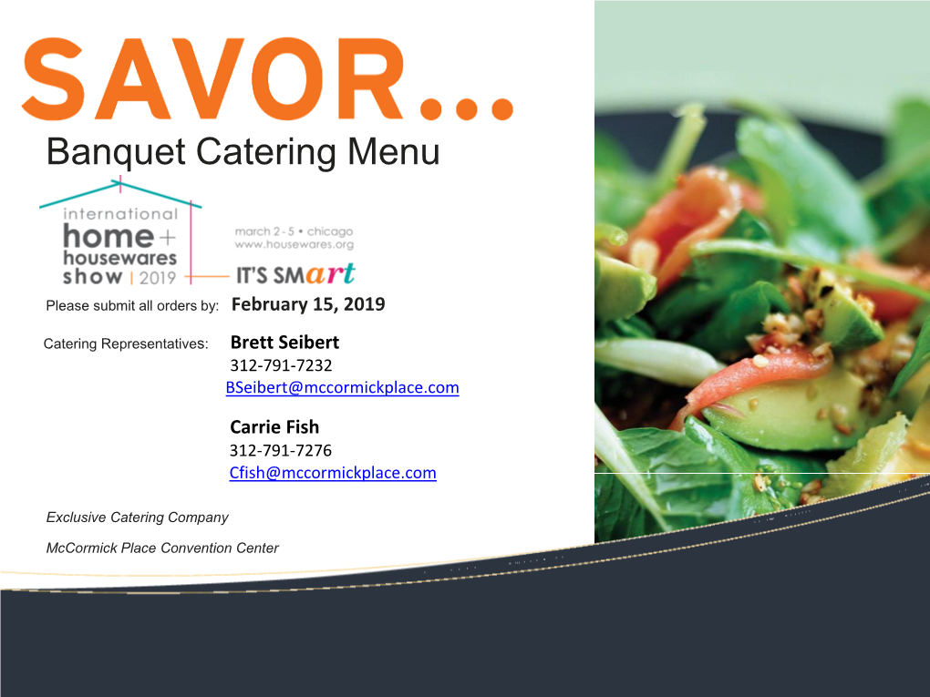 Banquet Catering Menu