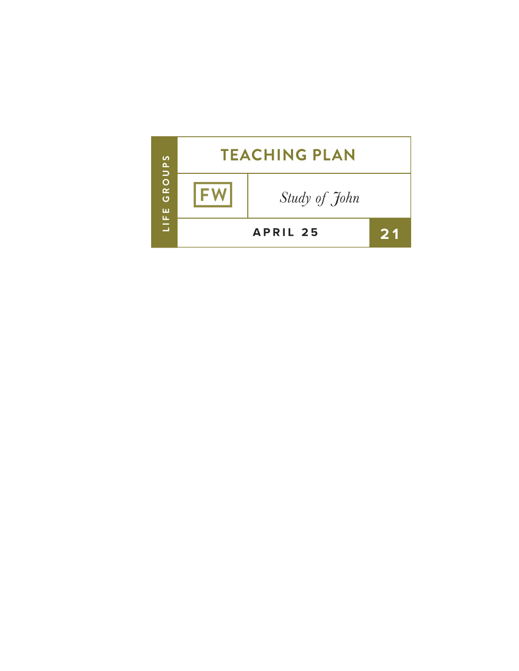 TEACHING PLAN Study of John