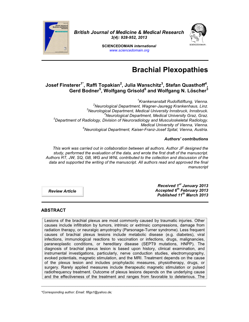 Brachial Plexopathies