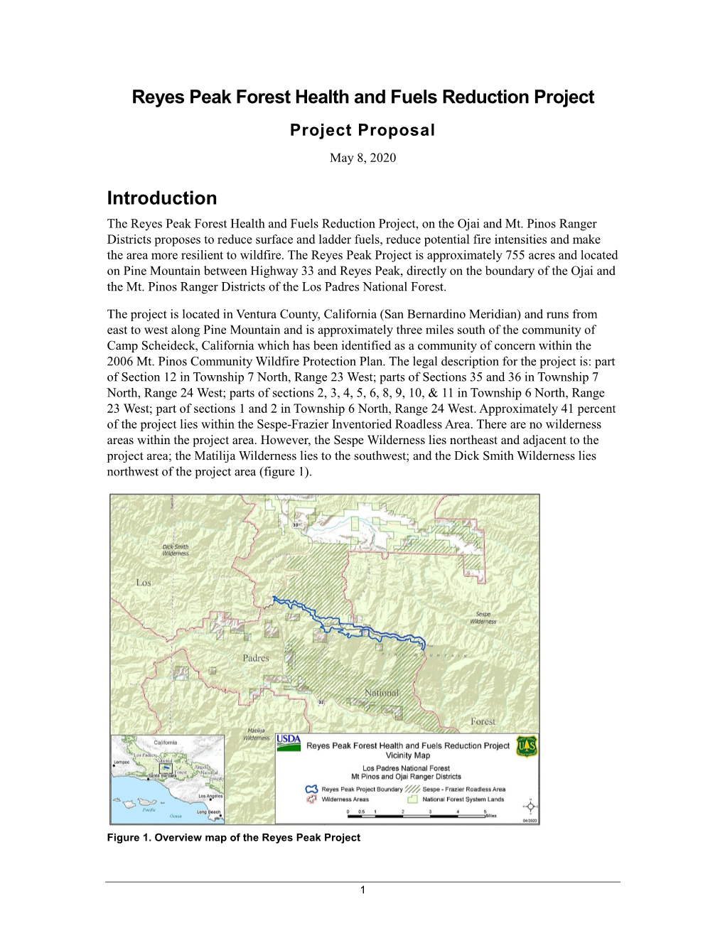 Reyes Peak Forest Health and Fuels Reduction Project Proposal