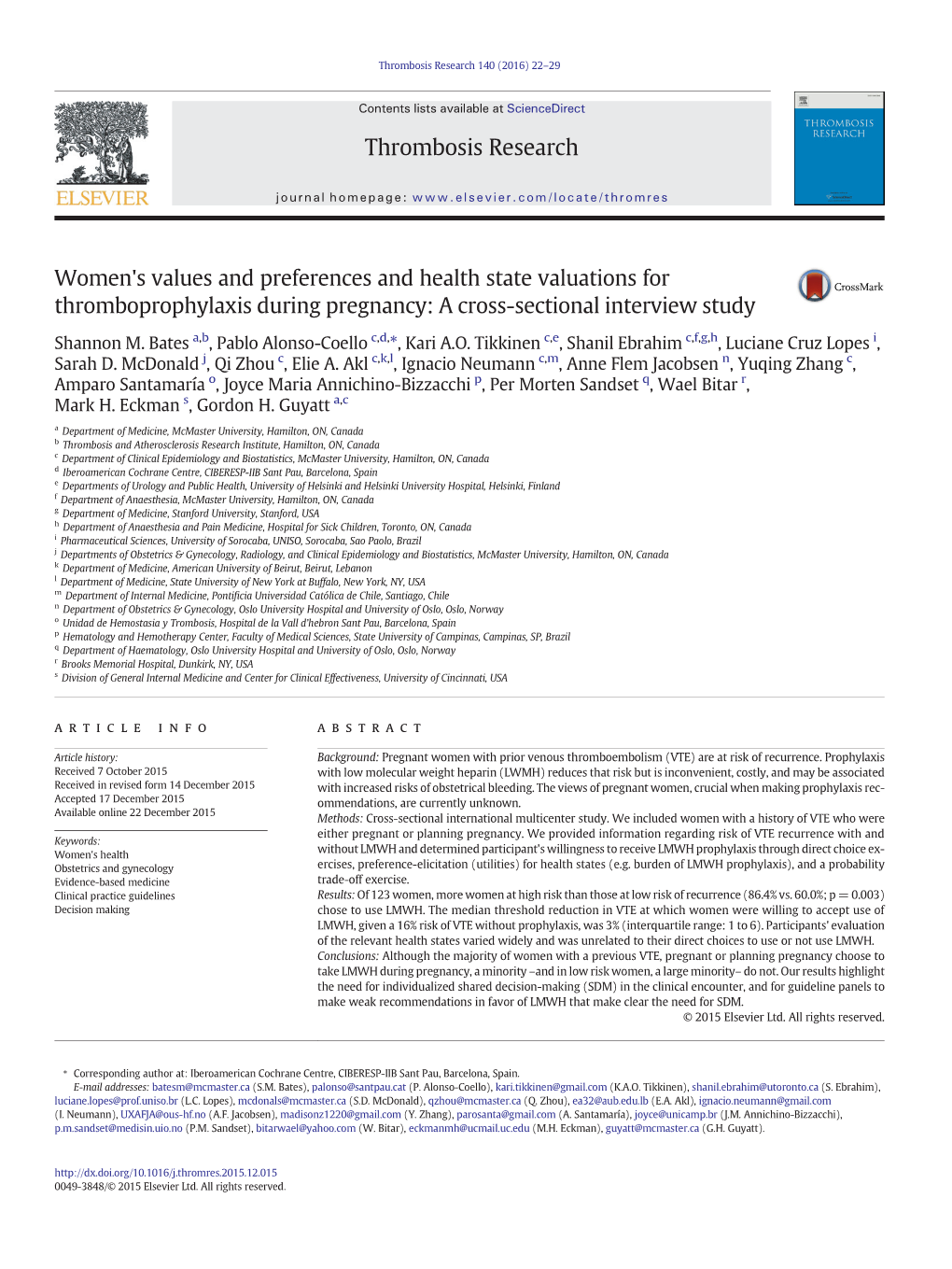 A Cross-Sectional Interview Study